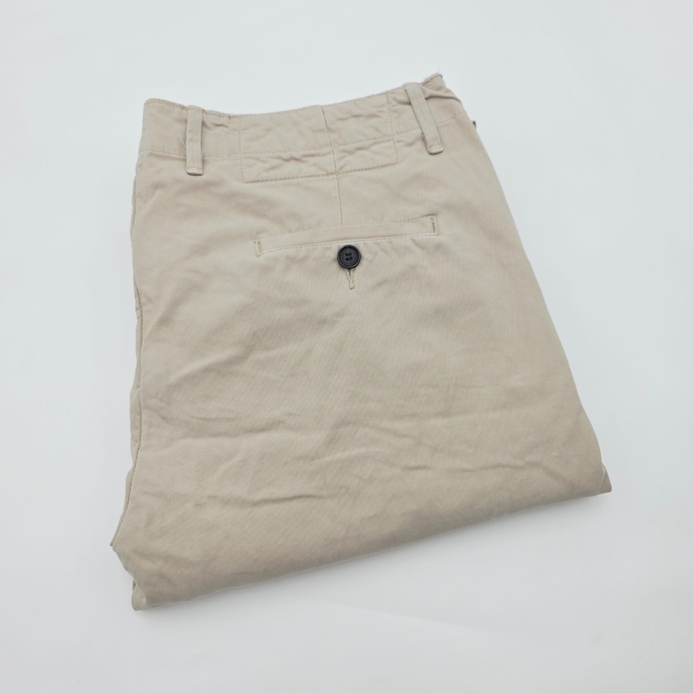 Billy Reid Jack Men 34X33.5 Khaki Chino Pant Flat Front Cotton Twill Trouser USA